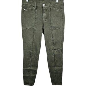 White House Black Market Olive The Skinny Ankle Zip Mid Rise Crop Pant Size 4